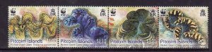 Pitcairn Is.-Sc#743- id12-unused NH set-WWF-Marine Life-Giant Clams-2012-