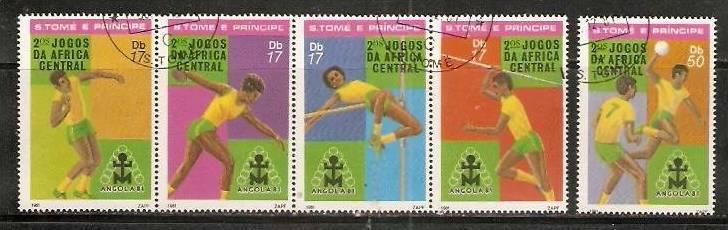 Sao Tome E´ Principe 1981 Sports Javelin Discus Handball Sc 638-39 Cancelled...