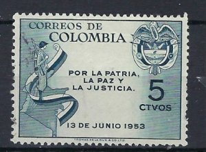 Colombia 622 Used 1954 issue (an9046)