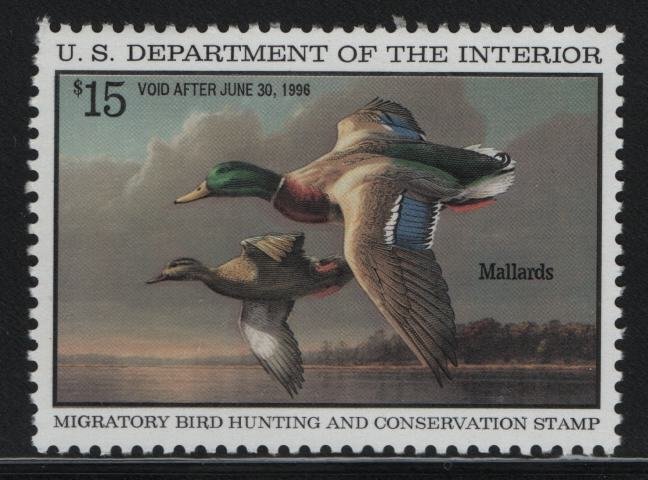 US, RW62, MNH, 1995, MIGRATORY BIRD HUNTING