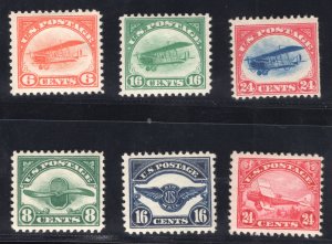 MOMEN: US STAMPS #C1-C6 MINT OG H LOT #80405