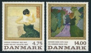 Denmark  951-952, MNH. Mi 1016-1017. Art 1991. By Harald Giersing, Edward Weie.