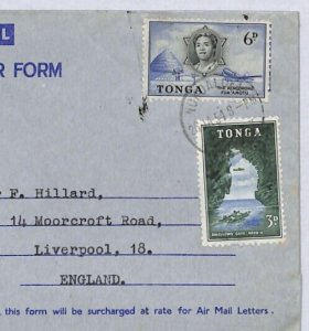 TONGA AIR LETTER Nuku'alofa GB Liverpool *MUSSLEY HILL* CDS 1954 {samwells}ZV117