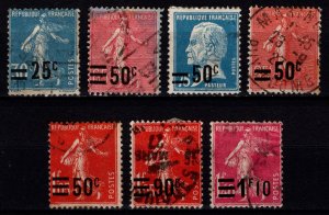 France 1926-27 Comptemporary issues Surch., Part Set [Used]