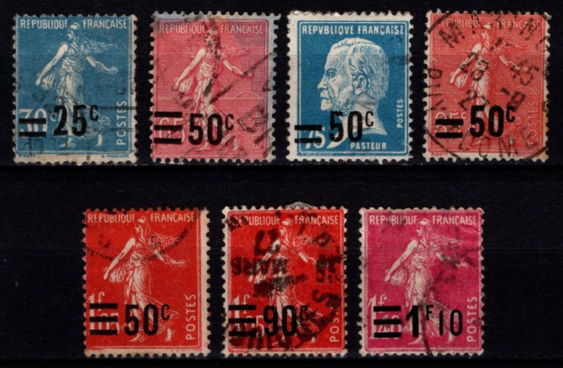 France 1926-27 Comptemporary issues Surch., Part Set [Used]