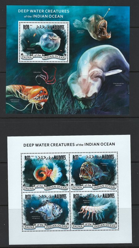 Maldives Scott 3152 & 3162! MNH! Deep Water Creatures!