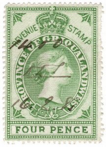 (I.B) Griqualand West Revenue : Duty Stamp 4d (1879)