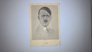 GERMANY WWII ERA PROPAGANDA POSTAL CARD: 1938 PORTRAIT OF FURHER