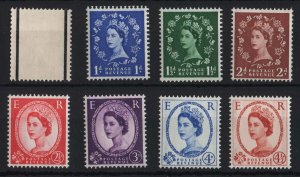 GB 1958 Graphite wmk upright set of 8 fine unmounted mint good perfs