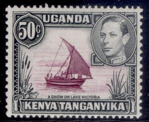 KENYA UGANDA TANGANYIKA GVI SG144b, 50c dull claret & black, NH MINT. Cat £120.