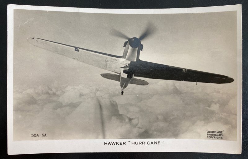 1941 England RPPC Postcard Cover To Scotland Hawker Hurricane Airplane 