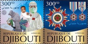 DJIBUTI - 2020 - Chinese Anti-Pandemic Team - Perf 2v Set  - Mint Never Hinged