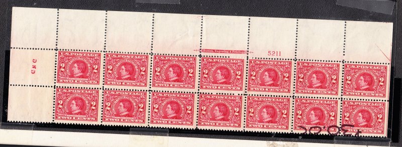 #370 Top plate block of 14,Fine+ NH!