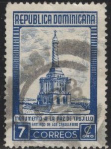 Dominican Republic 459 (used) 5c Peace of Trujillo Monument, blue (1954)