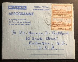 1964 Vavau Tonga Toga Islands Air Letter Cover To Eatontown NJ USA