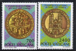 Vatican 783-4 MNH Seals, Church of Riga, Marian Basilica