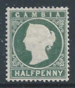 Gambia #12 Mint No Gum 1/2p Queen Victoria - Wmk. 2 Sdwys. - Gray Green