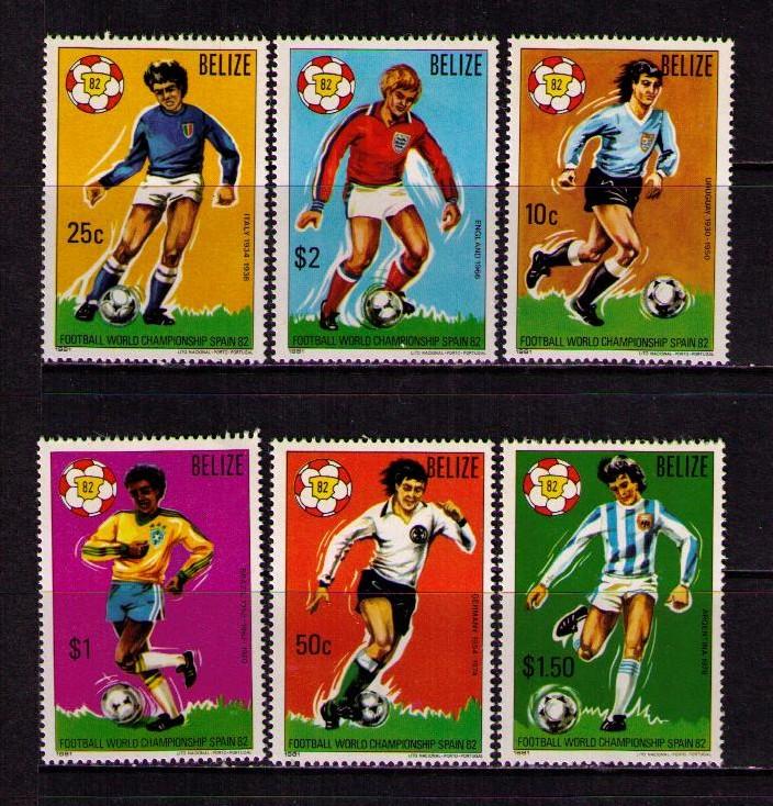 BELIZE Sc# 601 - 606 MNH FVF Set6 Soccer Football Players