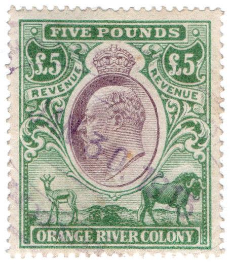 (I.B) Orange River Colony Revenue : Duty Stamp £5