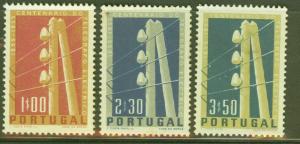 Portugal Scott 813-815 MH* 1955 Telegraph set CV$51 