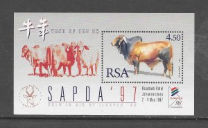 SOUTH AFRICA #972A YEAR OF THE OX S/S  MNH