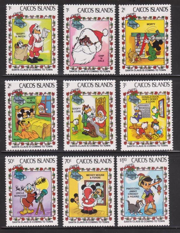 Caicos Island - SC# 22-30 - Disney Christmas '83, MNH