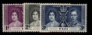 FIJI GVI SG246-248, CORONATION set, M MINT.