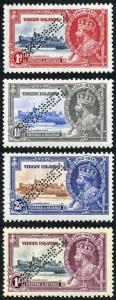 Virgin Islands SG103s/6s 1935 Silver Jubilee Perf Specimen Set M/M