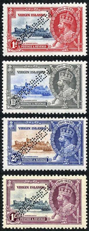 Virgin Islands SG103s/6s 1935 Silver Jubilee Perf Specimen Set M/M