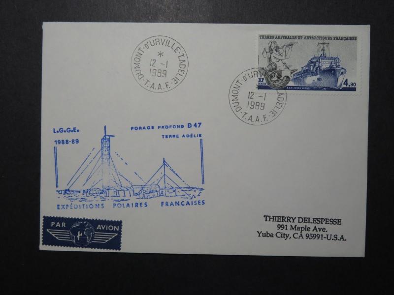 France TAAF 1989 Polaires Expedition Cover / D47 Naval Cachet - Z11112
