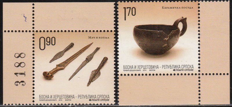 BOSNIA & HERZEGOVINA (SERB) 512-513 ITEMS FROM ARCHEOLOY  MINT, NH. VF (518)