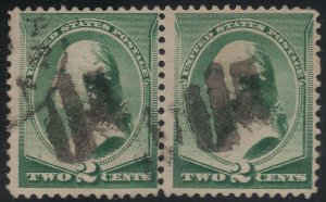 US Scott # 213 2c Washington Fancy Cancel Pair