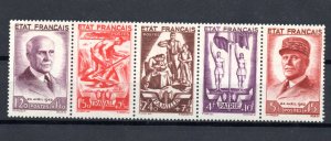 [AC] France Sc #B153-157 Mi 589-593 Mint *NH* OG XF CV 110$