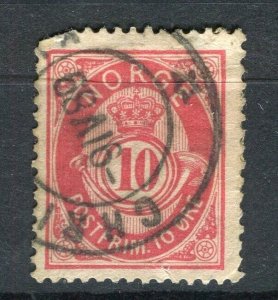 NORWAY; 1877-86 early classic 'ore' type used Shade of 10ore. + fair Postmark