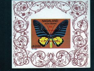 NAGALAND OF INDIA 1971 BUTTERFLIES MINT VF NH O.G S/S OVPRT. (27NAG)