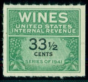 US #RE188, 33½ Wines, unused no gum as issued, VF, Scot $35.00