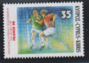 Cyprus Sc 917 1998 Soccer World Cup  stamp mint NH