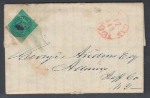 US Sc 20L4 Boyd's Local on 1846 SFL, New York local usage, red 10c CDS, F-VF