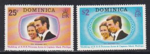 Dominica # 372-373, Princess Anne's Wedding, Mint NH