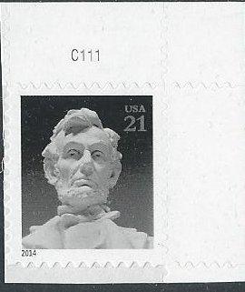 US 4860 (mnh, w/plate #) 21¢ Lincoln