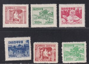 Korea (South) # 183-186B, Temple & Shrine, Hinged, 1/2 Cat.