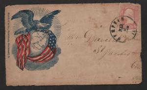 $Union Patriotic cover Eagle+Globe Memphis TN Mar. 2, 1863 