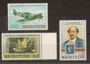 Mauritius Flowers, WW2, Barnard MNH