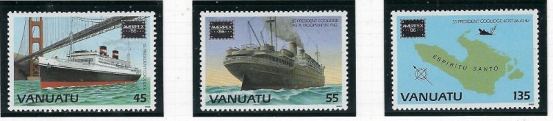 Vanuatu 419-21 MNH 1986 Ameripex (fe8679)