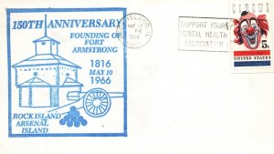 150th ANNIVERSARY OF THE FOUNDING OF FORT ARMSTRONG EVENT CACHET COVER 1966