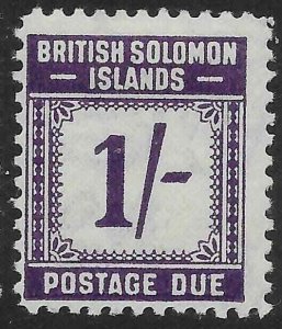 BRITISH SOLOMON IS. SGD7 1940 1/= VIOLET POSTAGE DUE MTD MINT