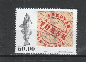 Faroe Islands  Scott#  668  MNH  (2016 Cod)