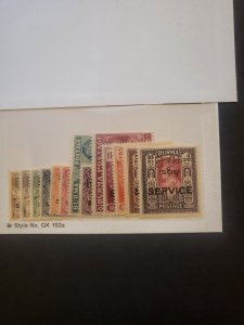 Stamps Burma 043-55 never hinged