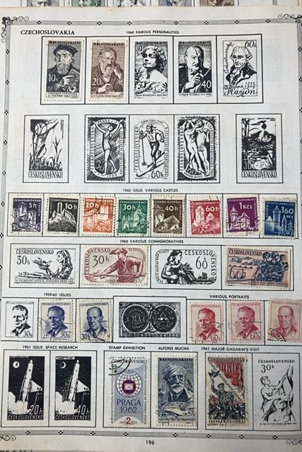 OLD CUBA & COSTA RICA STAMPS HINGED ON ALBUM PAGES + SOME OTHER COUNTRIES