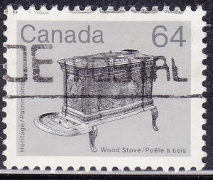 Canada 932 Wood Stove 64¢ 1983